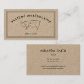 切断豚素朴肉店の黒板 名刺 (正面/裏面)