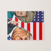 切札およびヒラリーの風刺漫画 ジグソーパズル (横)