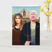 切札で取られたアメリカのゴシック様式 カード (黄色い花)