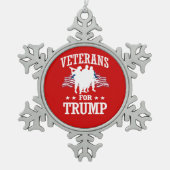 切札のための退役軍人 スノーフレークピューターオーナメント (正面)