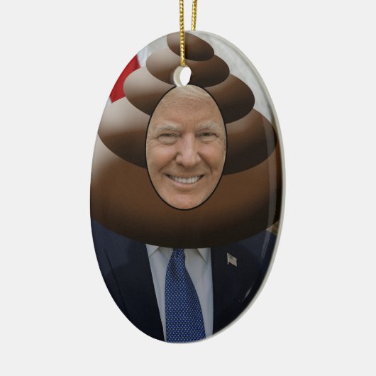 切札のウンチのEmojiのおもしろいな頭部 セラミックオーナメント (左)