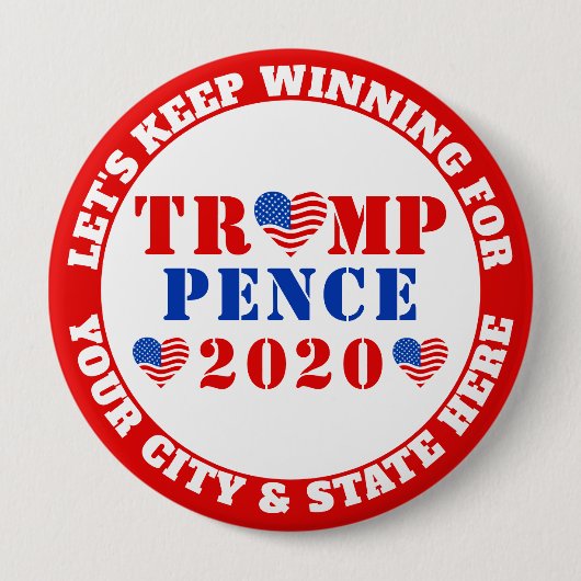 切札のペニーの2020年の選挙は米国勝利を保つために割り当てます 缶バッジ (正面)