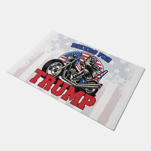 切札の愛国心が強い大統領のためのMotorcycleバイクもしくは自転車に乗る人 ドアマット (アングル)