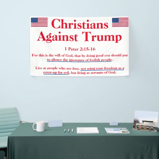 切札の抗議に対するクリスチャン 横断幕 (トレードショー)