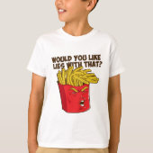 切札の揚げ物のおもしろいな切札 Tシャツ (正面)