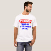 切札の最も悪い大統領! Tシャツ(白い) Tシャツ (正面フル)