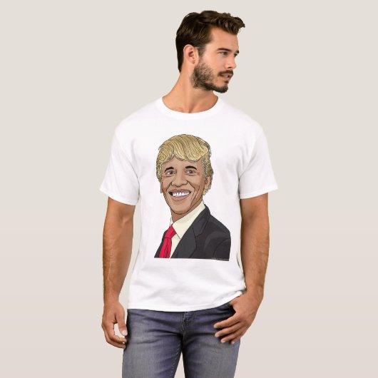 切札の毛を搭載するオバマ大統領 Tシャツ (正面フル)