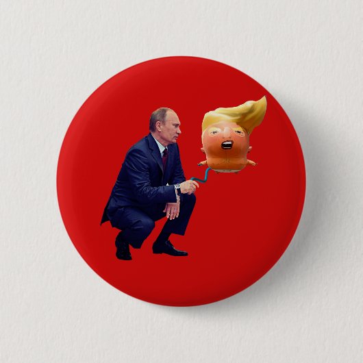 切札の気球が付いているPutinの演劇 缶バッジ (正面)