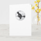 切札の魔法使いのほうきの柄おもしろいなハロウィン カード (黄色い花)