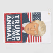 切札はおもしろいな私の精神動物です ゴルフタオル (横)