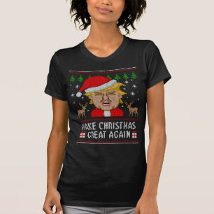 切札はクリスマスに素晴らしい醜いセーターを再度します Tシャツ