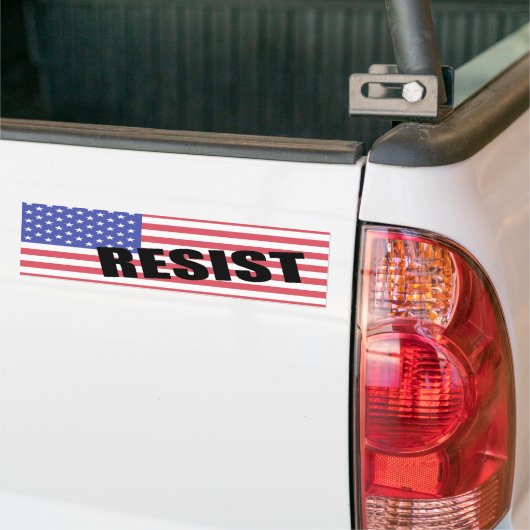 切札米国の旗に抵抗して下さい バンパーステッカー (トラック上)