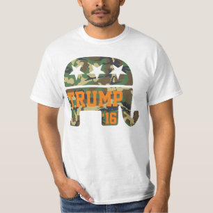 切札2016のカムフラージュの共和党員象 Tシャツ