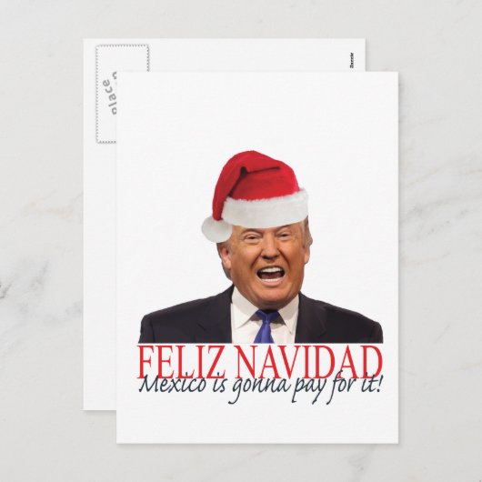 切札。 Feliz Navidad、メキシコはそれの支払う行っています! シーズンポストカード (正面/裏面)