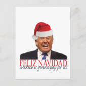 切札。 Feliz Navidad、メキシコはそれの支払う行っています! シーズンポストカード (正面)
