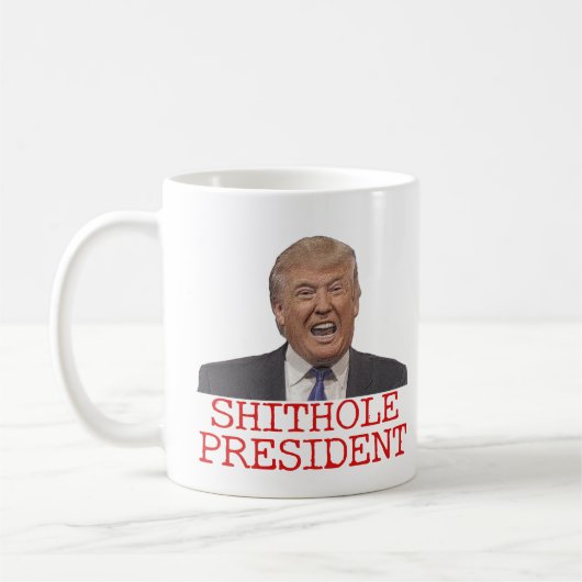 切札、Shitholeの大統領 コーヒーマグカップ (左)