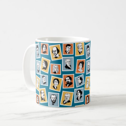 切素晴らし手の作者、詩人、劇作家 コーヒーマグカップ (正面左)