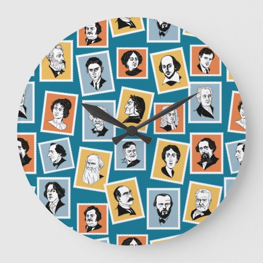 切素晴らし手の作者、詩人、劇作家 ラージ壁時計 (正面)