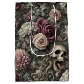 刈り取るバラ – ゴシックフローラスカル ミディアムペーパーバッグ (裏面)