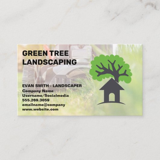 刈り草 | ツリーのホームロゴ 名刺 (正面)