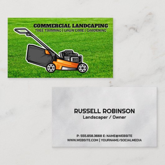 刈り草 |ローンモア |横長 名刺 (正面/裏面)