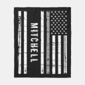 刑パーソナライズされた務官シングレイライン フリースブランケット (正面)