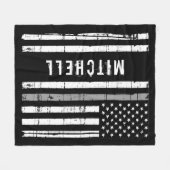 刑パーソナライズされた務官シングレイライン フリースブランケット (正面(横))