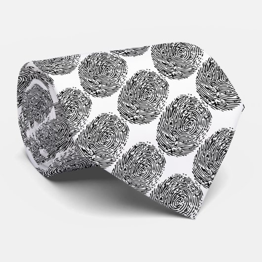 刑事おもしろい白黒指紋 ネクタイ (ロール)