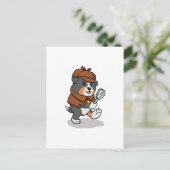 刑事のような格好をした犬 |戻る色の選択 ポストカード (スタンド正面)