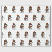 刑事のような格好をした犬 |戻る色の選択 ラッピングペーパー (フラット)