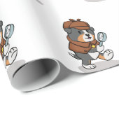 刑事のような格好をした犬 |戻る色の選択 ラッピングペーパー (ロールコーナー)