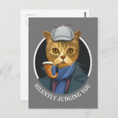 刑事キャット – 静かに判断 ポストカード (正面/裏面)