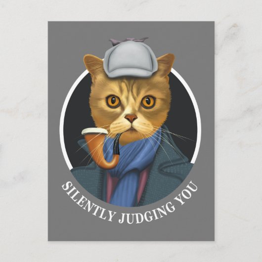 刑事キャット – 静かに判断 ポストカード (正面)