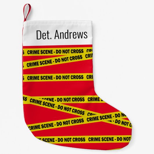 刑事シーンがテープを横切らない スモールクリスマスストッキング (正面)