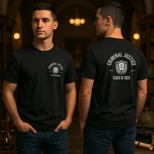 刑事司法卒業記念パーソナライズド Tシャツ