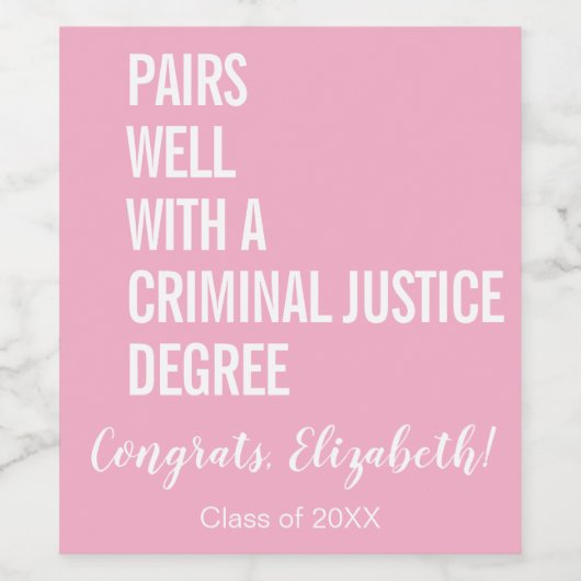 刑事司法学部の卒業生にぴったりなワイン ワインラベル (シングルラベル)