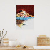 刑事恋愛事件 – ヴィンテージパルプカバープリント ポスター (キッチン)