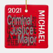 刑事裁判専攻の法外カスタム セラミックオーナメント (裏面)