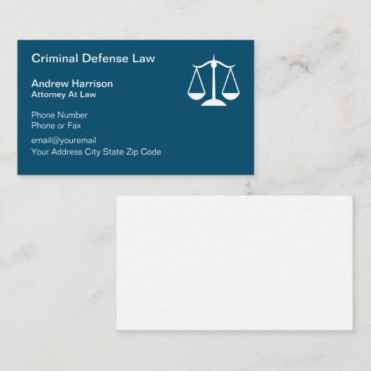 刑事防衛弁護士 名刺 (正面/裏面)