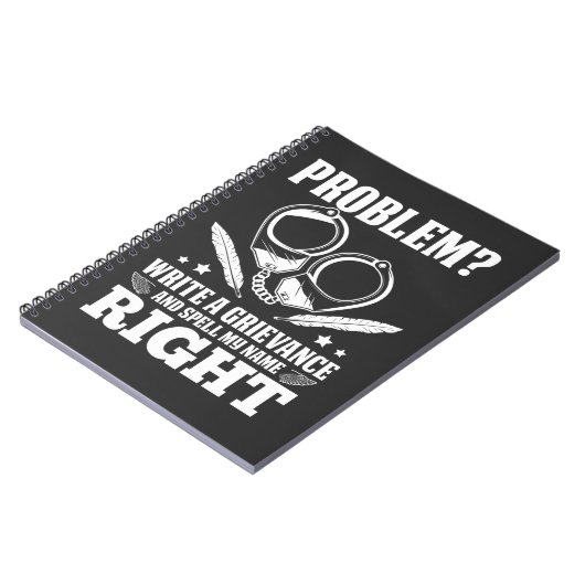 刑務官おもしろいの不満に対するユーモア ノートブック (左側)