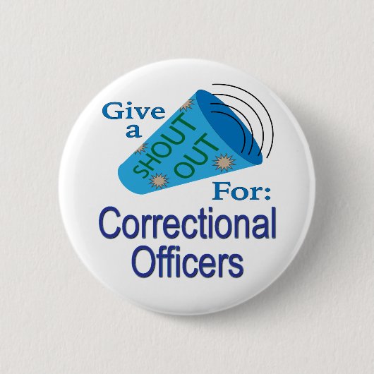 刑務官に大声を出す 缶バッジ (正面)