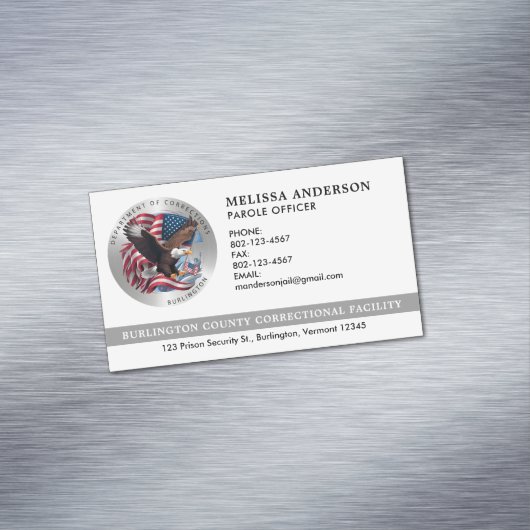 刑務官カスタム法執行のロゴ マグネット名刺 (インサイチュ)