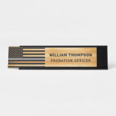 刑務官シングレーラインウッ素朴ド デスクネームプレート (正面)