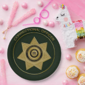 刑務官バッジGrn-金ゴールド-紙プレート ペーパープレート (パーティー)