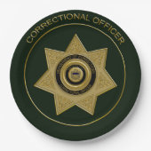 刑務官バッジGrn-金ゴールド-紙プレート ペーパープレート (正面)