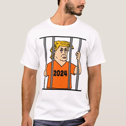 刑務所おもしろいのトランプアンチトランプ政治 Tシャツ (正面)