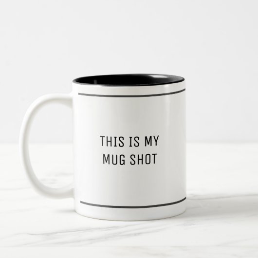 刑務所おもしろいのユーモアのマグ・ショット ツートーンマグカップ (左)