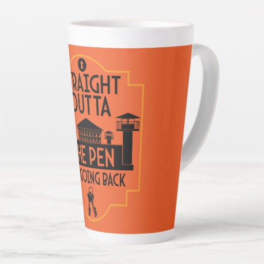 刑務所から出所のギフト2トーンのコーヒーMu カフェラテマグ (右アングル)