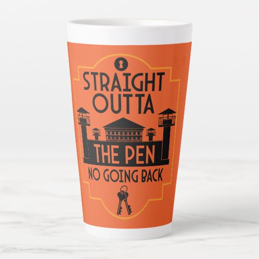 刑務所から出所のギフト2トーンのコーヒーMu カフェラテマグ (正面)