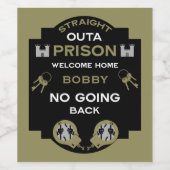 刑務所から帰宅する ワインラベル (シングルラベル)